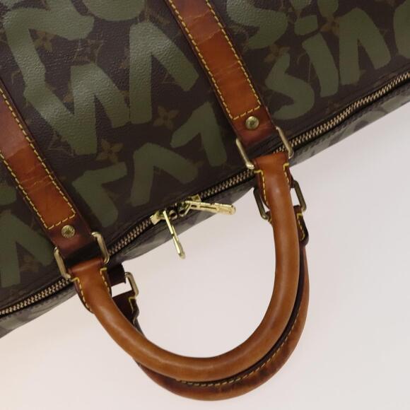 LOUIS VUITTON Monogram Graffiti Keepall 50 Boston Bag Khaki M92196 - Picture 7 of 16